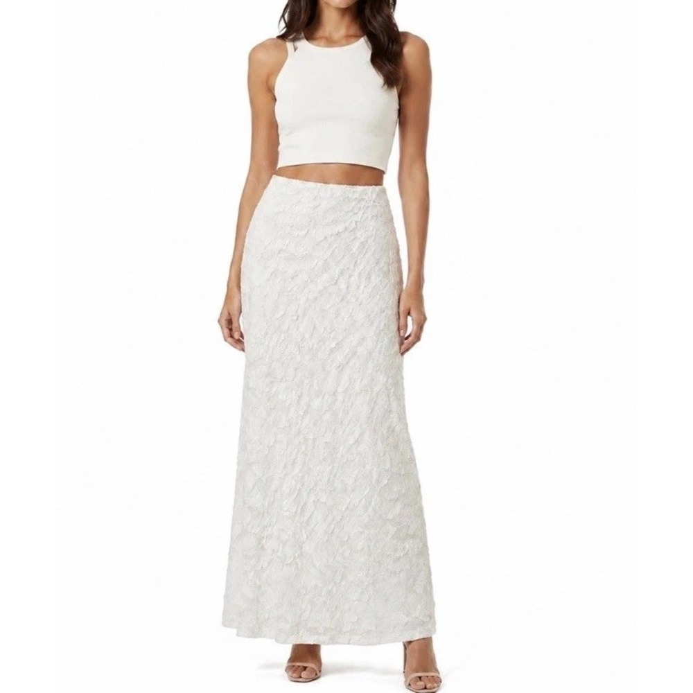NWT Babyboo Myra Maxi Skirt Ivory Floral Women's Size M